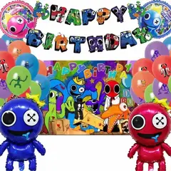 GENERICO - Kit Cumpleaños Rainbow Friends Tela Metalizados