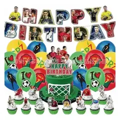 GENERICO - Kit Cumpleaños Decoración Cristiano Ronaldo Portugal Equipos