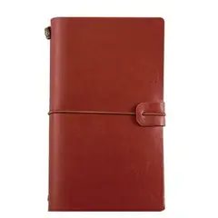 LIBRERO - Cuaderno de viaje tipo midori journal burdeo de cuero sintético PU