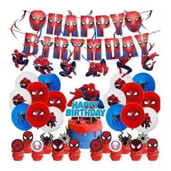 GENERICO - Kit Decoration Globos Cotillón Spider Man Hombre Araña