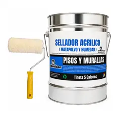 MOHICAN - Kit Sellador Acrilico Matapolvo y Humedad 5gl + Rodillo 18cm