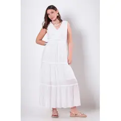 WADOS - VESTIDO SIN MANGA CON APLICACION EN ESCOTE