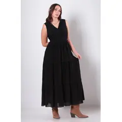 WADOS - VESTIDO SIN MANGA CON APLICACION EN ESCOTE
