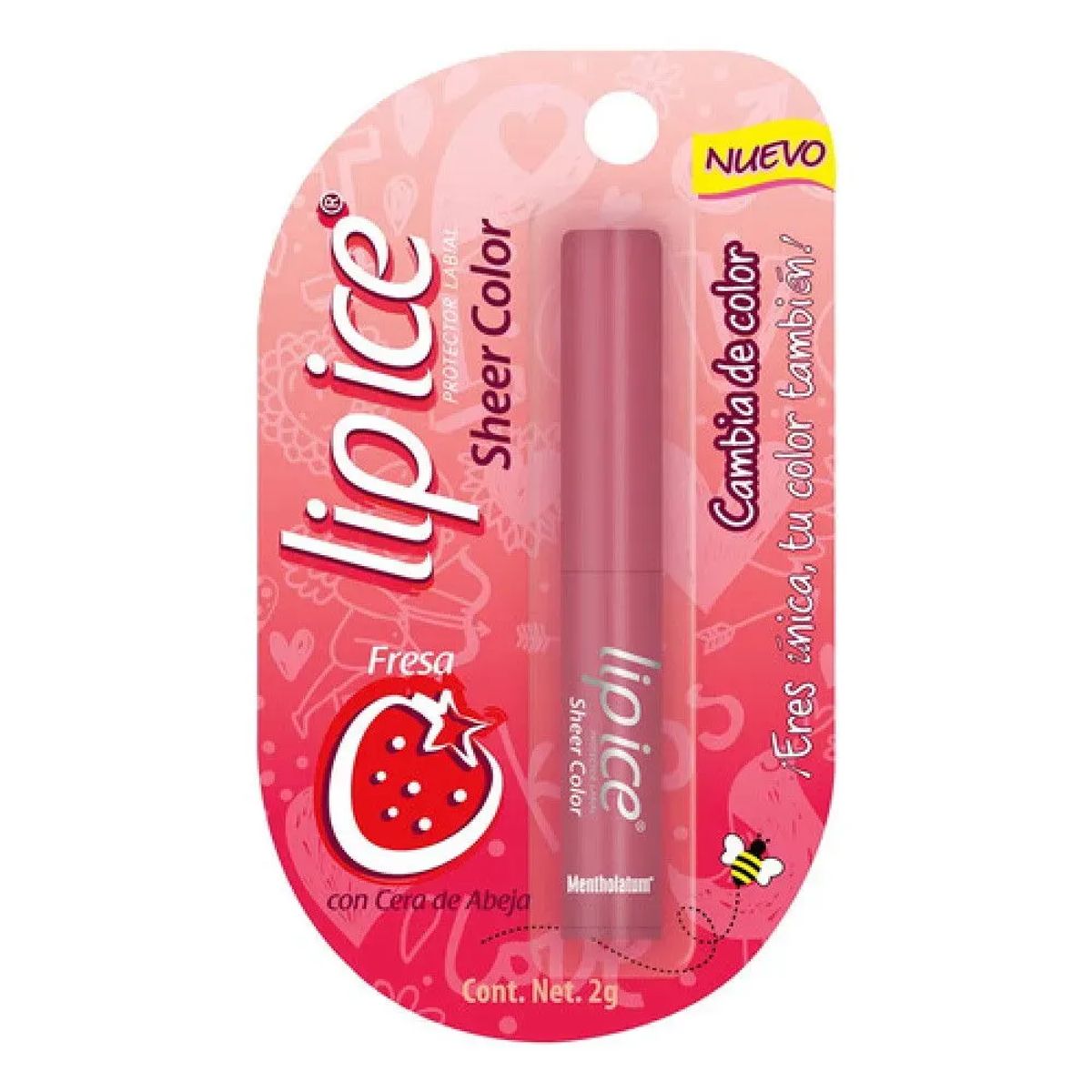 LIP ICE - Protector Labial Lip Ice Sheer Color Fresa Cambia Color 2g