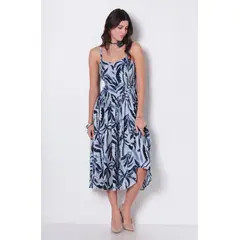 WADOS - VESTIDO ESTAMPADO SIN MANGA CON CORTE EN DELANTERO