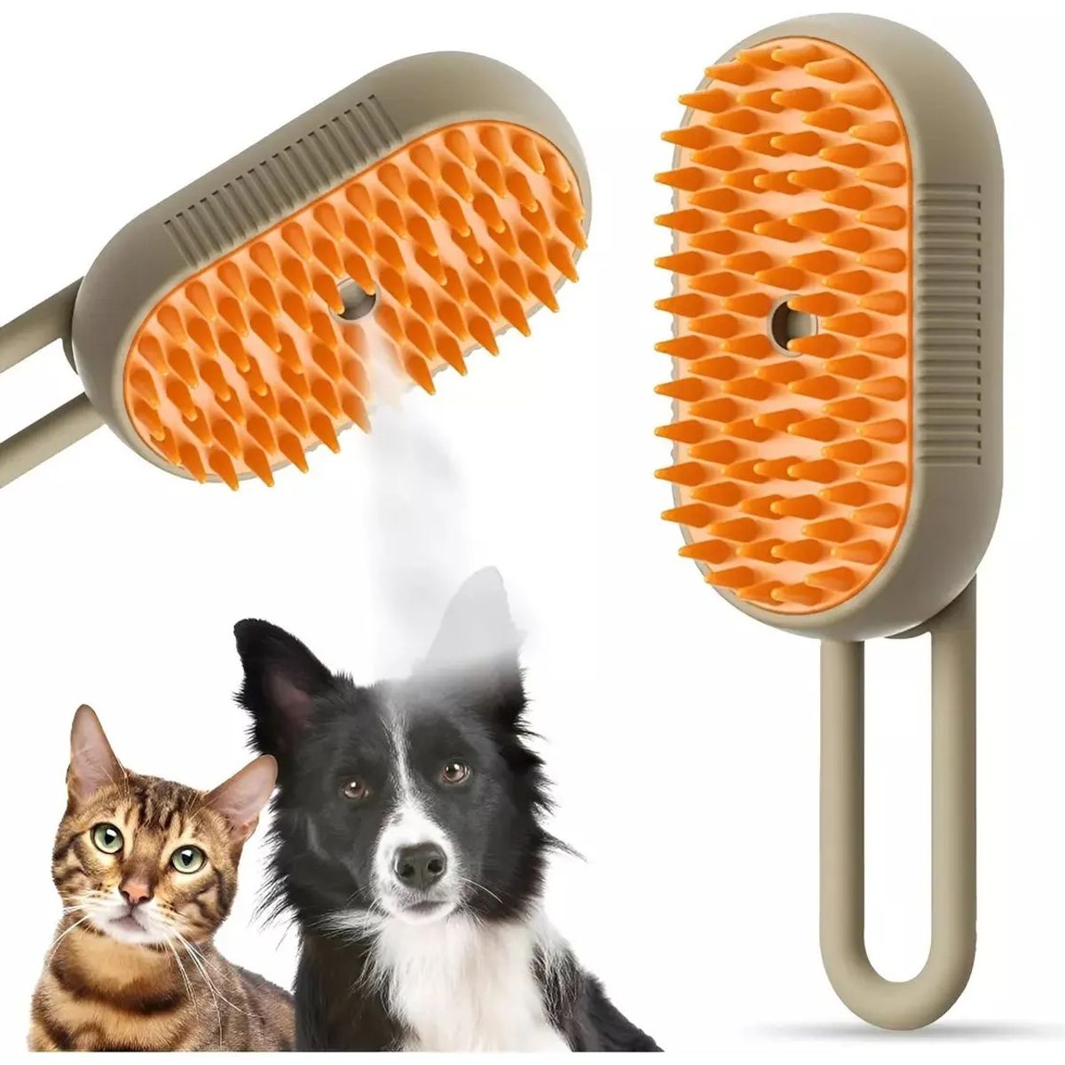 GENERICO - Cepillo Automatico Vapor Gatos Perros Quita Pelos USB Recargable