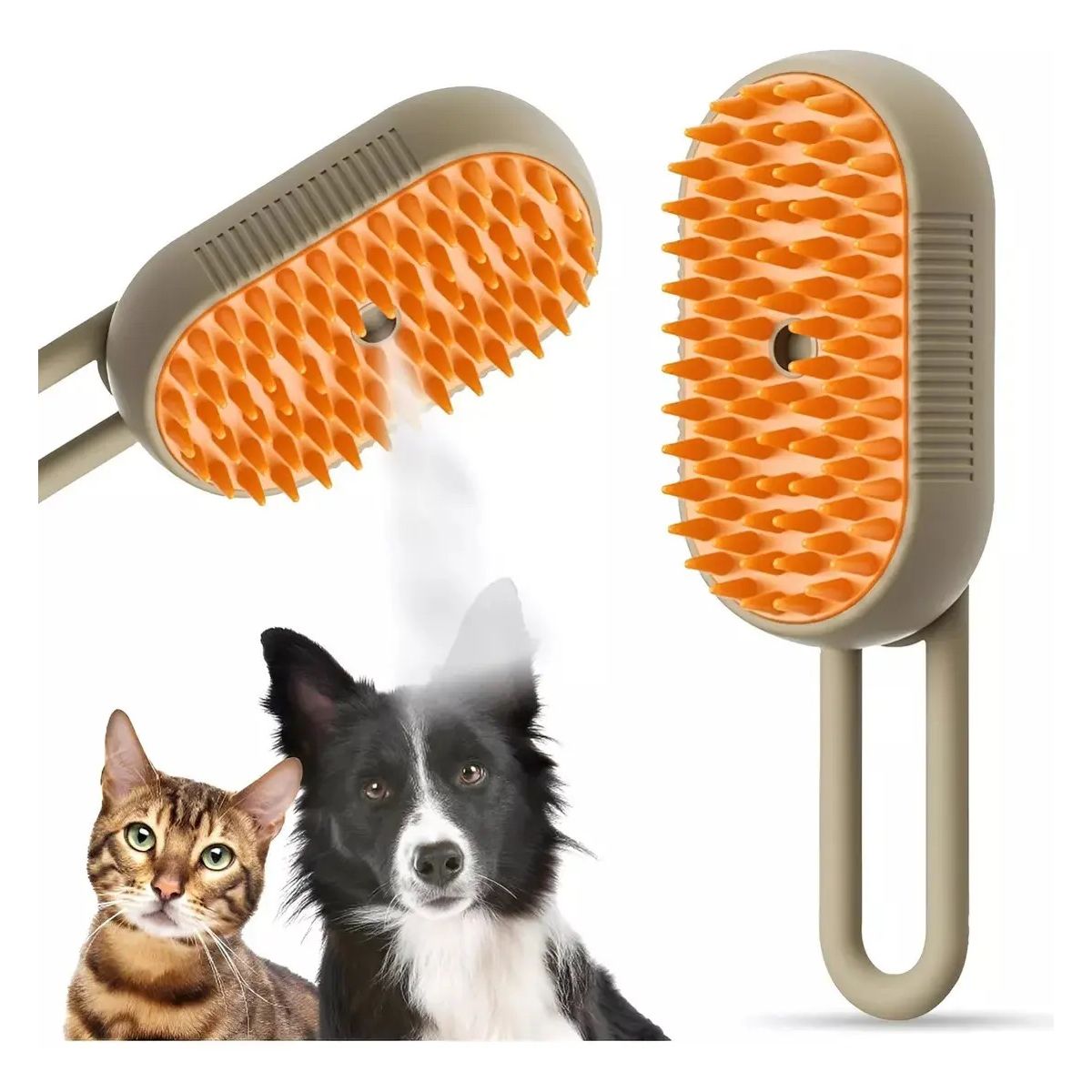 GENERICO - Cepillo Automatico Vapor Gatos Perros Quita Pelos USB Recargable