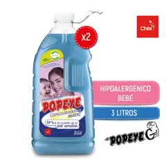 POPEYE - Pack x 2 Detergente Hipoalergénico Bebé Matic Pet 3lt
