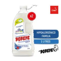 POPEYE - Pack x 2 Detergente Hipoalergénico Familia Matic Pet 3 Lt