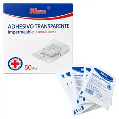 GENERICO - 50u Apósito Adhesivo Impermeable Estériles 10x10cm