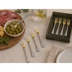 CAP DOR - Set de Cuatro Tenedores de Cóctel