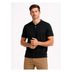 ARROW - Polera Pique Regular Fit Negro