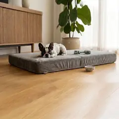 LATAM HOME - Colchón Para Mascota Impermeable Velvet Gris 70X100 Cm