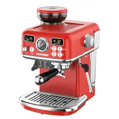 TELEFUNKEN - Cafetera Espresso con Molinillo Parma Roja