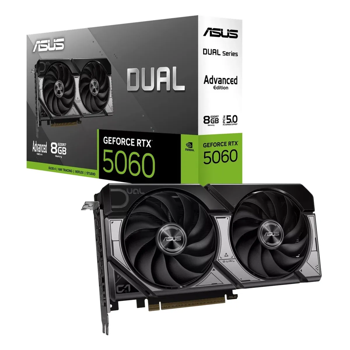 ASUS - Tarjeta de Video ASUS NVIDIA RTX 5060 Dual Advanced Edition OC 8GB GDDR7