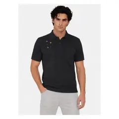 ARROW - Polera Pique Regular Fit Negro