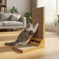 ESTILODOMUS - Rascador para Gatos en L 90cm con Juguete