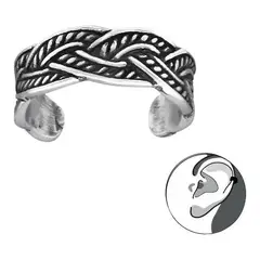 GENERICO - Earcuff Argollas A Presión de Plata 925 para Todos