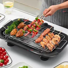 LINE - Parrillera Eléctrica Asador 2000W de Potencia Antiadherente Negro