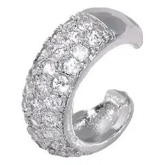 GENERICO - Earcuff Plateado con Circones y Diseño Elegante