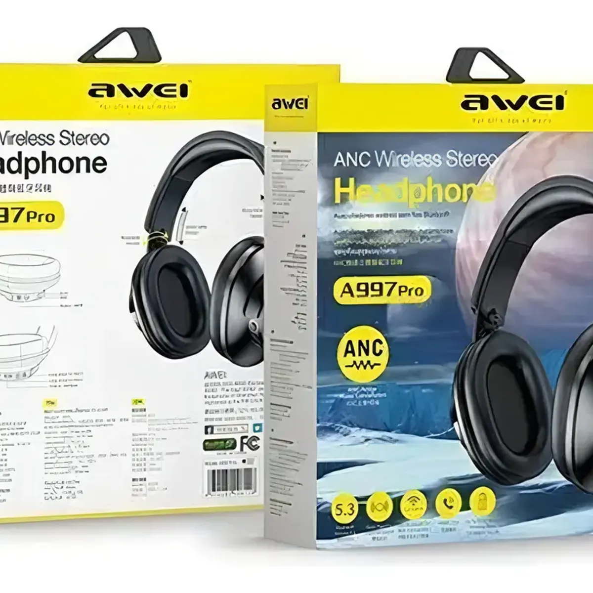 AWEI - Audífonos Inalámbricos Bluetooth Awei A997 Pro Cancelación de Ruido ANC Negro