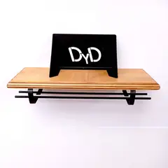 D Y D DISDECOR - PORTA COPAS MODULAR MADERA METAL LOFT NEGRO