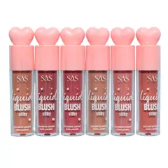 SAS - Pack 6 Rubores Liquidos Blush Silky Cosmetics - Tonos Surtidos 7 - 12