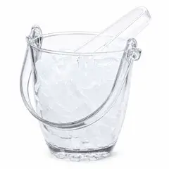 GENERICO - Hielera De Vidrio Transparente Con Pinza y Asa Para Hielo