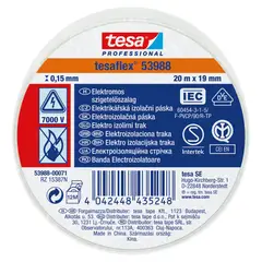 TESA - Cinta Aislante Tesaflex 53988 19 mm x 20 m Blanco