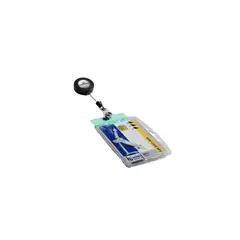 DURABLE - Portacredencial Doble Yoyo Transparente