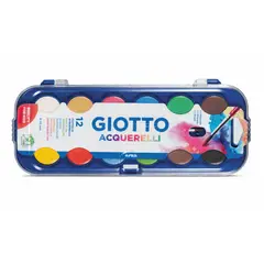 GIOTTO - Acuarela 12 Colores 30Mm + Pincel Bandeja