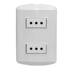 BTICINO - MODUS 2-ENCHUFES-10A-NACIONAL CON BASE Y TAPA BLANCA ARMADO
