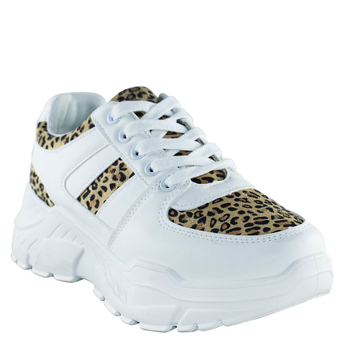 DINASTELLA - Zapatilla Urbana Mujer Skin Leopard Blanco