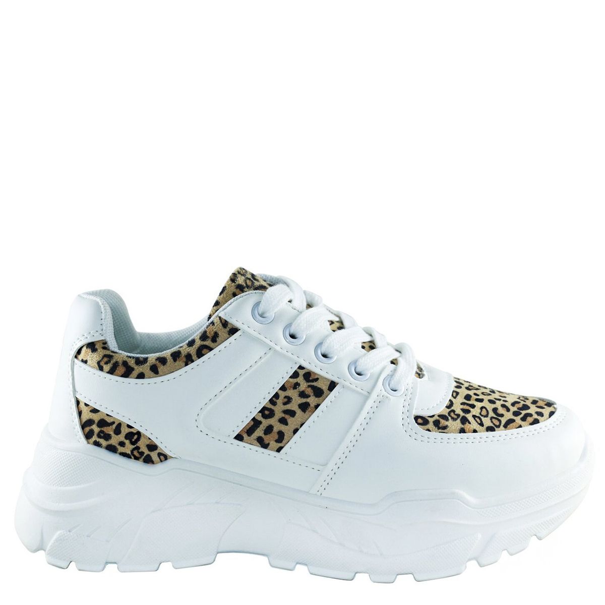 DINASTELLA - Zapatilla Urbana Mujer Skin Leopard Blanco