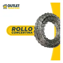 GENERICO - Rollo de Concertina Galvanizada 30 cm x 10 m para Seguridad Perimetral - Gris