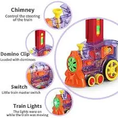 GENERICO - Tren Dominó Automático con Luces y Sonido Educativo para Niños