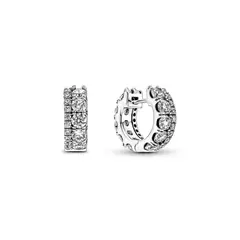 PANDORA - Aros Doble Banda En Pave Plata 925 Mujer