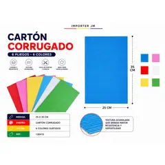 MOTARRO - Set Cartón Corrugado Mötarro 6 Colores 25 x 35 cm 6 Pliegos