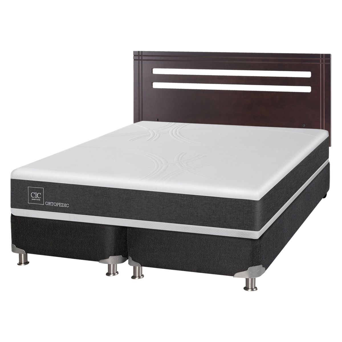 CIC - Box Spring Ortopedic B5 Black 2 Plazas Respaldo Munichich Cic