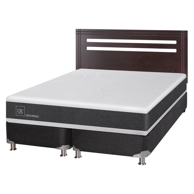 CIC - Box Spring Ortopedic B5 Black 2 Plazas Respaldo Munich Cic
