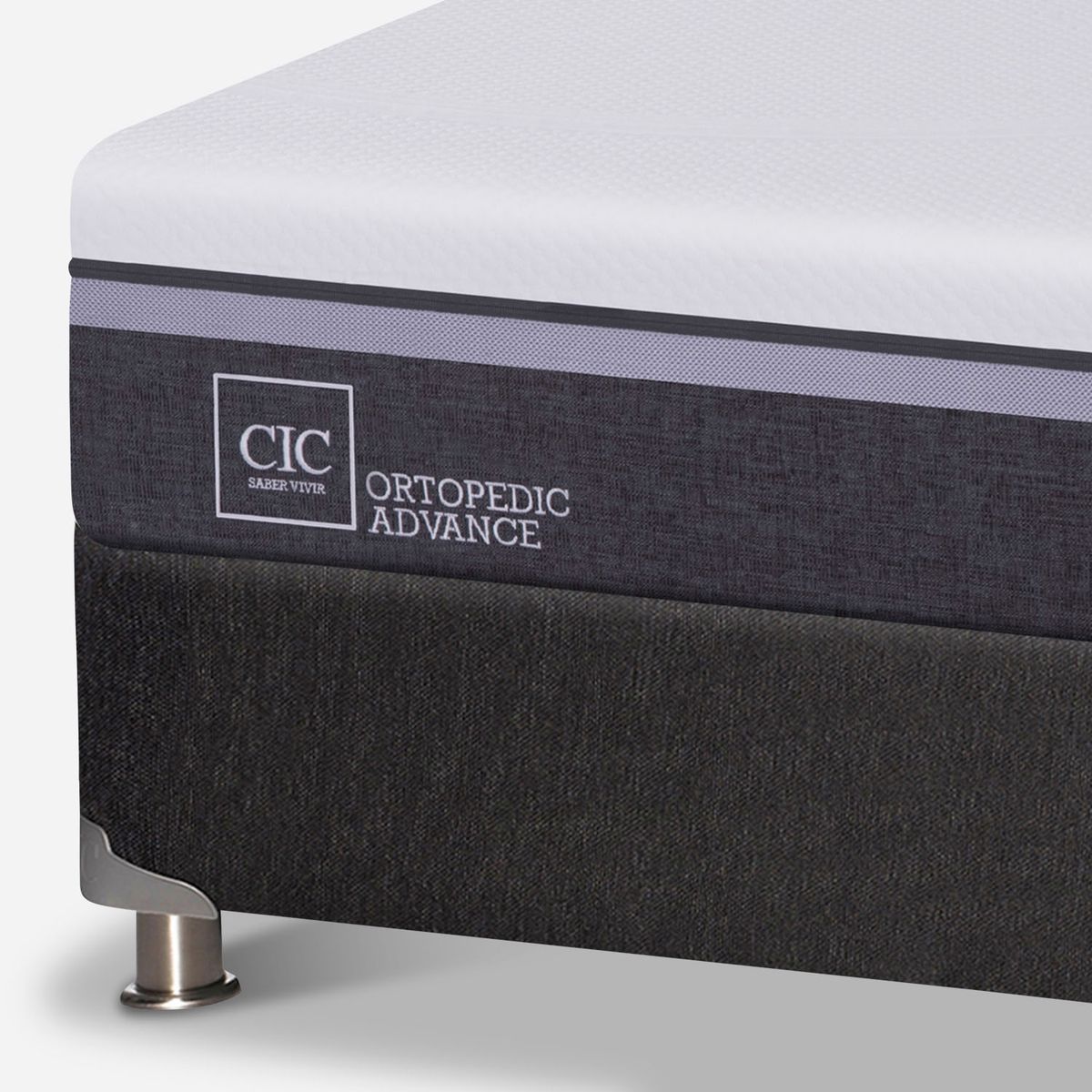 CIC - Box Spring Ort Adv B5 Blck 2 Plazas BD + Almohadas + Set Olm CIC