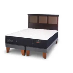 CIC - Cama Europea Premium 2 Plazas Bd Respaldo Torino Chocolate