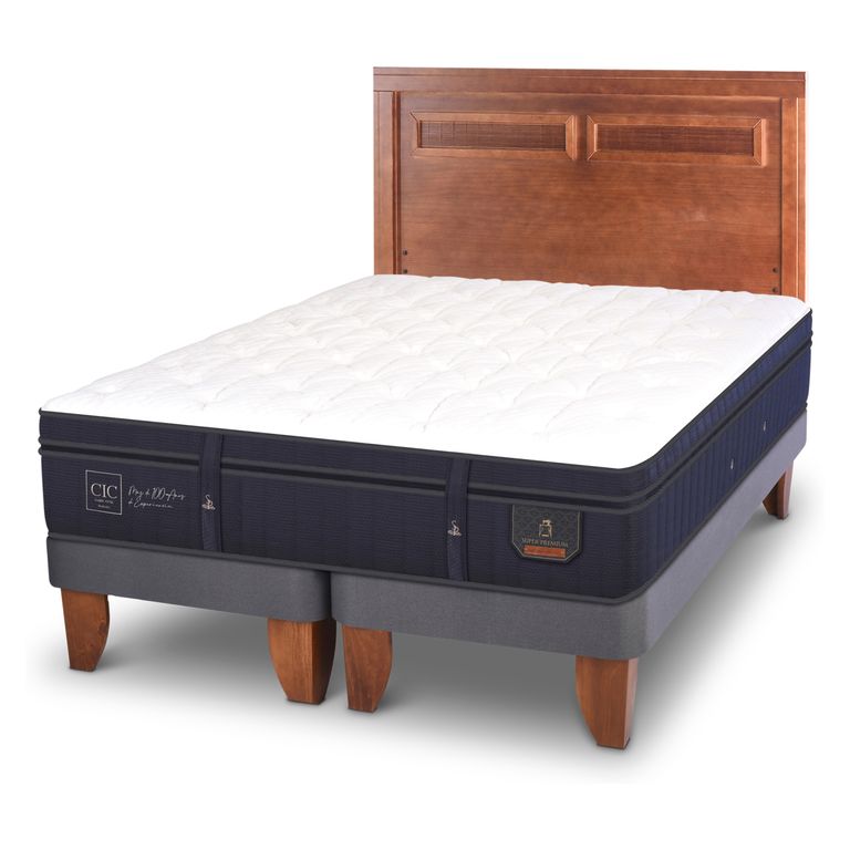 Cama Europea Super Premium King x 2.00mt Base Dividida + Respaldo