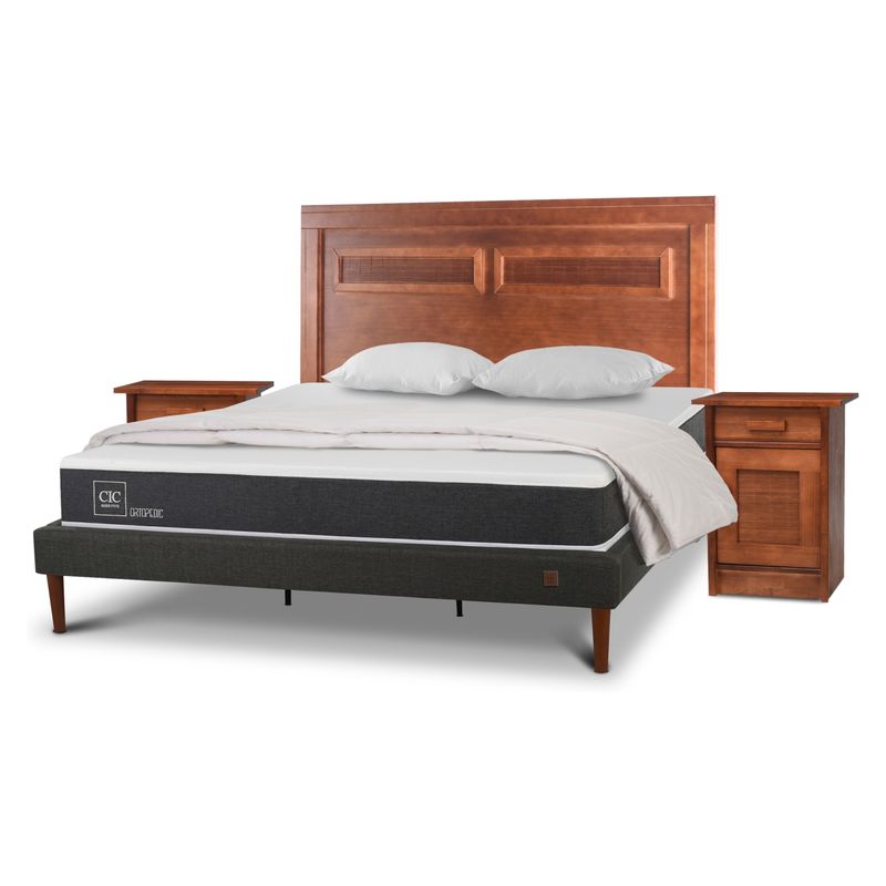 CIC - Cama Europea Curve Ortopedic King Milan Almohadas + Plumon Puma Cic