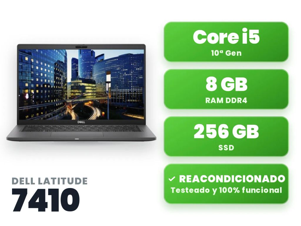 Notebook Reacondicionado Latitude 7410 Intel Core i5 10ª Gen 8GB RAM 256GB SSD WINDOWS 11 PRO