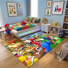 GENERICO - ALFOMBRA 3D DECORATIVA MUNDO SUPER MARIO BROS Y LUIGI 170X120 CM GBA INFANTIL