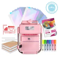 AMERICAN CRAFTS - Anilladora Cinch Pink circular + insumos+ herramientas + planners K339