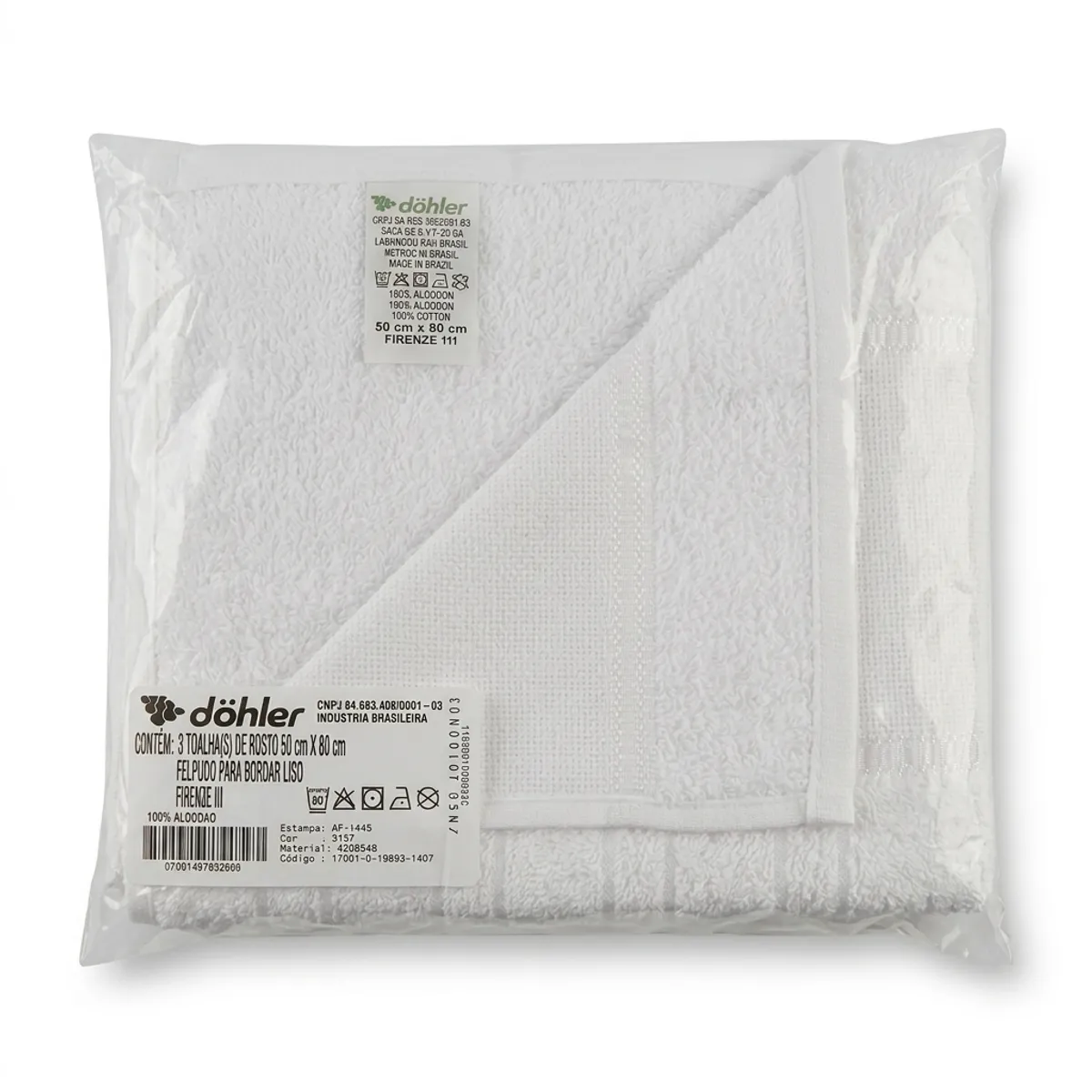 DOHLER - Pack 3 Toallas de Rostro Para Bordar