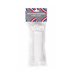 GENERICO - Driza Para Bandera Cuerda Perlon 5,50 mts x 6mm Blanco