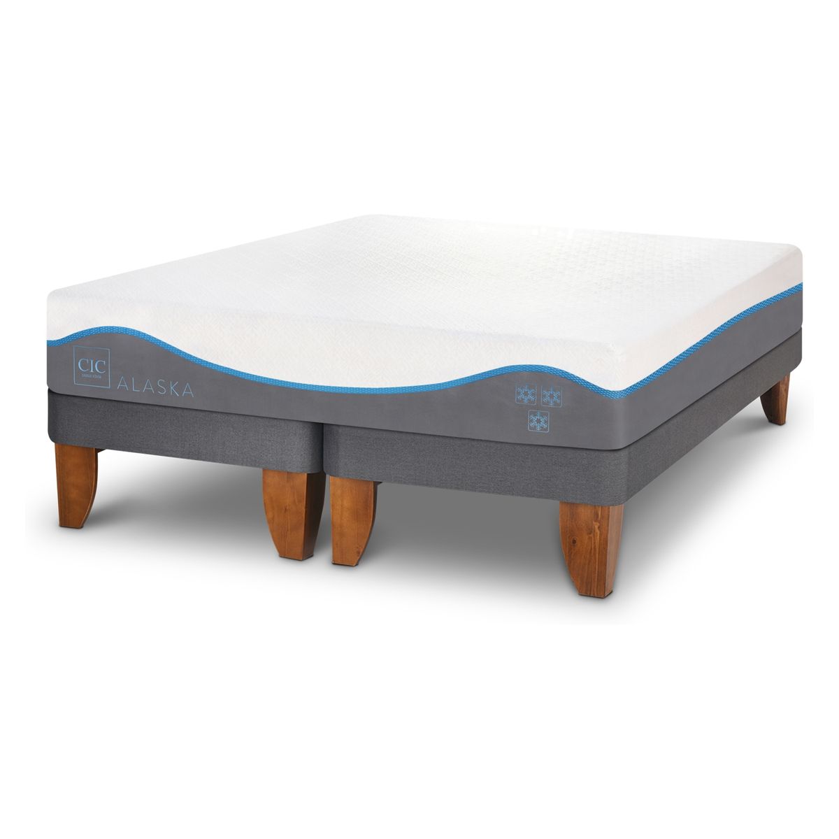 CIC - Cama Europea Alaska King X 2.00Mt Base Dividida Cic